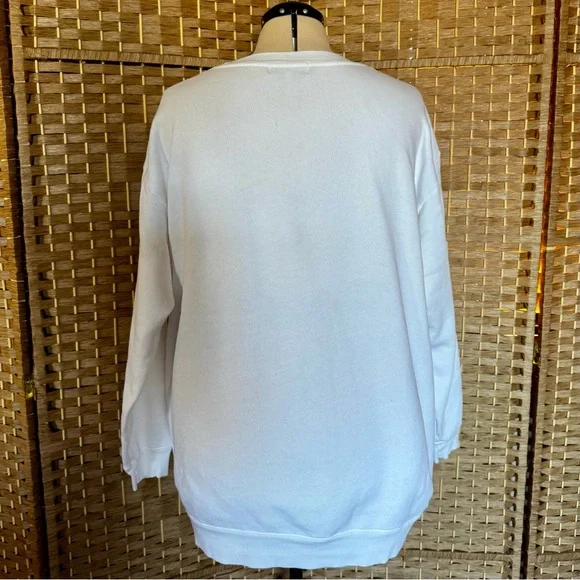 OVERSIZED white Wildfox skull sweatshirt XL - Picture 7 of 12